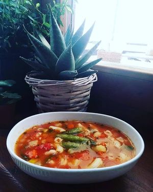 Minestrone soup (vegan, glutenfree) at Lucky's Vege Bistro in Trebic