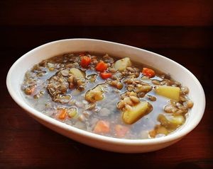 čočková polévka (vegan, glutenfree)
 at Lucky's Vege Bistro in Trebic
