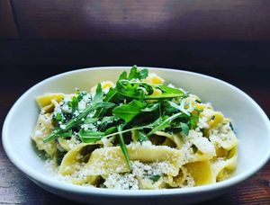 Limoncelo pasta - citronové těstoviny (veget) at Lucky's Vege Bistro in Trebic