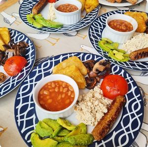 Vegan breakfast at Jam First in Fowey