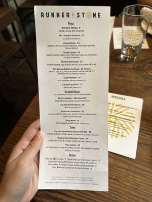 Menu  at Runner & Stone in Brooklyn