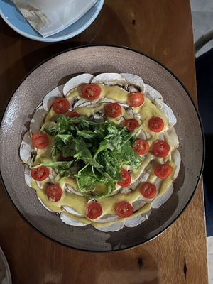 Carpaccio of mushroom  at Restaurante Finolis in Malaga