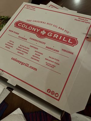 The box  at Colony Grill  in Fairfield