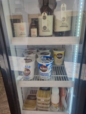 Vegan yoghurts at Patmos Coffee House in Patmos