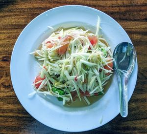 Papaya salad at J Chill Chill Vegetarian Restaurant in Nong Khai