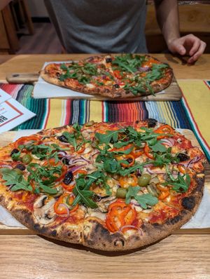 In front is vegan one at Breakwater Brewery & Taproom & Pizzeria in Dover