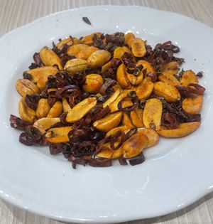 Peanuts and chilli   at Mara Daigaku in Tokyo