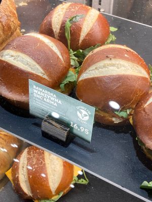 Vegan shawarma sandwich (labeled “suitable for vegans”) at Starbucks - Warsaw Central Station in Warsaw