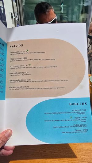 Menu - vegetarian labelled (some are vegan) at L'Estret in Palafrugell