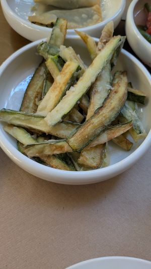 Fried zucchini at Vatsiko in Crete