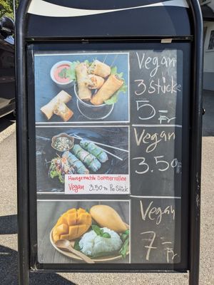Some of the vegan options at Phayao in Koeniz