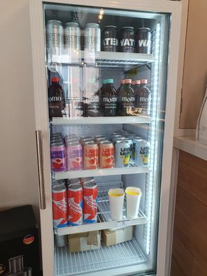 Cold drinks at Bean's Café in East London