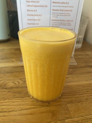 Freshly squeezed orange juice  at Bean's Café in East London