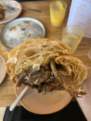Stuffed croissant  at Bean's Café in East London