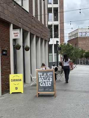   at Bean's Café in East London