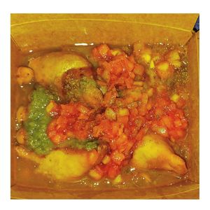 Samosa Chaat at Motu Indian Kitchen in East Longmeadow