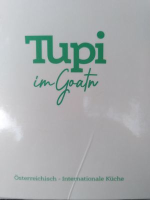 Menu at Tupi im Goatn in Vienna