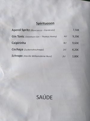 Menu at Tupi im Goatn in Vienna