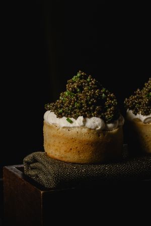 Caviar Crumpets: Tonburi Caviar + Smoked Cream + Quinoa Crumpet at The Emerald Room in Darlinghurst
