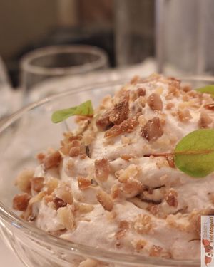 Chestnut mousse (vegan), vegetable chestnut cream, chestnut cream, roasted chestnuts at Slow in Paris