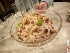 Chestnut mousse (vegan), vegetable chestnut cream, chestnut cream, roasted chestnuts at Slow in Paris