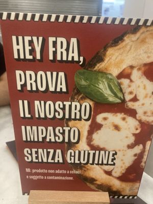 Gluten free options (but with contamination)  at Fra Diavolo - Milano Bicocca Village in Milan