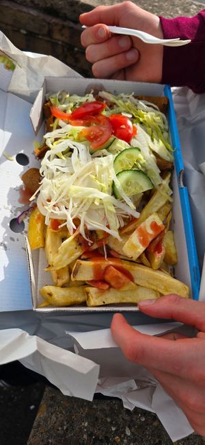 Vegan doner and chips at Fryers Club in Newark