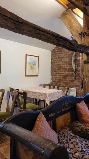 Indoor seating at Café Harmshof in Jork