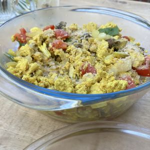 Scrabbled tofu 💜  at Hoeve Veganza B&B in Vlagtwedde