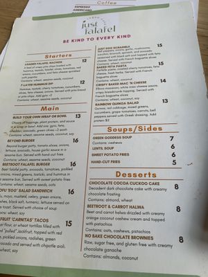   at Just Falafel Vegan Cafe in Houston