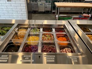 More of the obviously fresh and cleanly displayed foods used. at Just Falafel Vegan Cafe in Houston