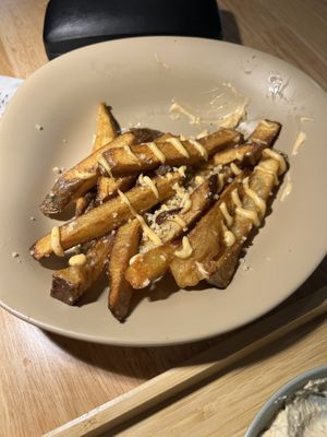 Truffle Fries  at Just Falafel Vegan Cafe in Houston