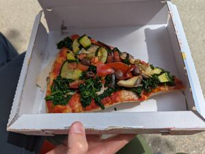 Pizza with grilled vegetables at Natural Food in Lugano