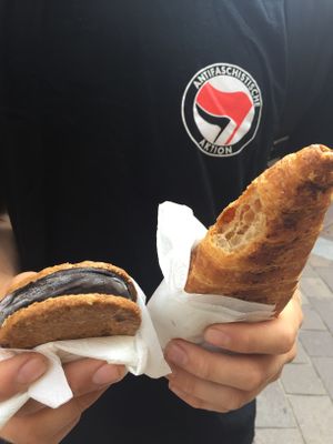 ice creme sandwitch and croissant at Natural Food in Lugano