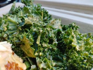 Garlicky Kale: a bit bitter, not great flavor, could be improved at Cashew in Chattanooga