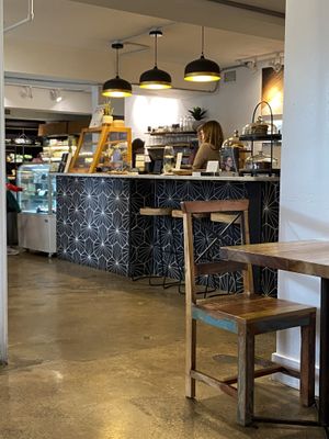 Counter full of baked goods cases  at Cashew in Chattanooga