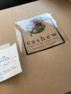 Pizza box  at Cashew in Chattanooga