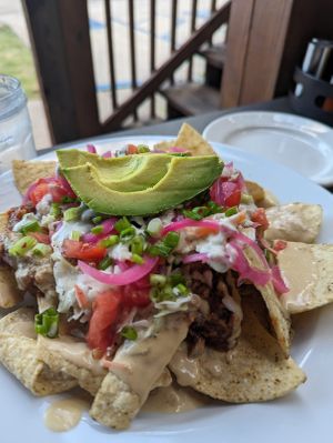 Jackfruit BBQ nachos for the win!  at Cashew in Chattanooga