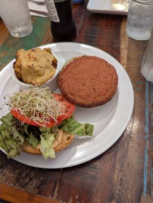 Beet burger at Cashew in Chattanooga