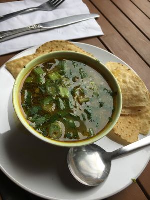 Vegan hot and sour soup at Cashew in Chattanooga