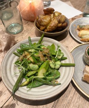 Vignarola; Broad Beans, Asparagus, Green Peas, Shallot   at La Goccia in London