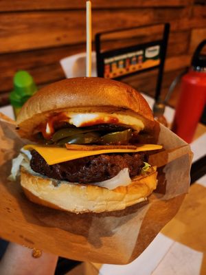 Spicy bacon vegan burger at Teddy's Burger N' Bar in Warsaw
