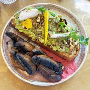 Avocado on sourdough   at Kiss the Koala in North London