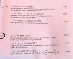 Menu: A selection of traditional dishes from the canton of Grisons.  at Restaurant Pizzeria Gravas in Vella