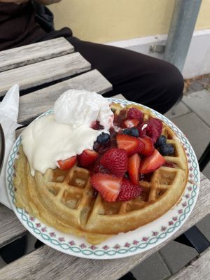 Belgian Waffle   at Queen Beans in Uppsala