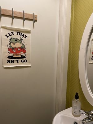 A cosy toilet (unfortunately not wheelchair accessible)  at Queen Beans in Uppsala