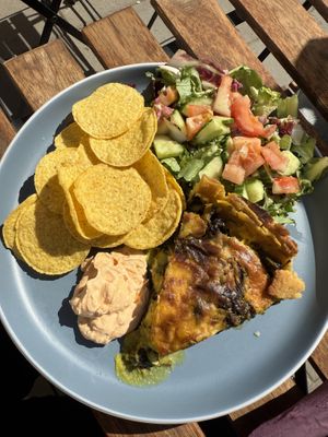 Vegan feta and spinach pie  at Queen Beans in Uppsala