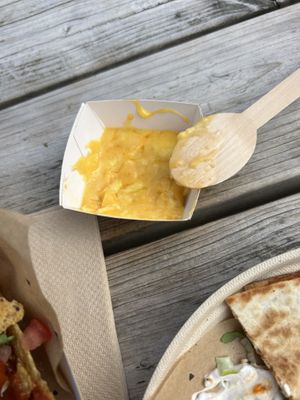 forgotten cheddar from nachos  at terra food truck in Zeebrugge