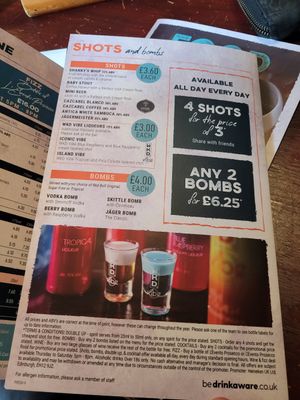 Drink Menu at George & Dragon in Conwy