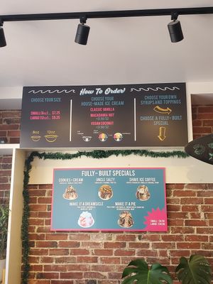 The Zephyr ice process: choose your size, then base, then flavored syrup(s), and finish off with toppings at Zephyr Ice in Portland